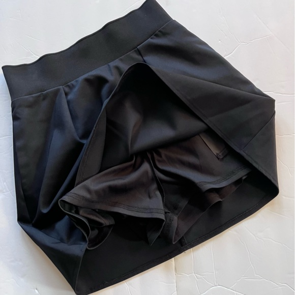 NWT Zara Mini Skirt with Shorts Size Small Elastic Waist Black - Picture 12 of 14